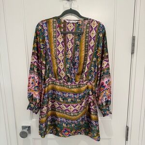 Zara Multicolor Patterned Mini Dress